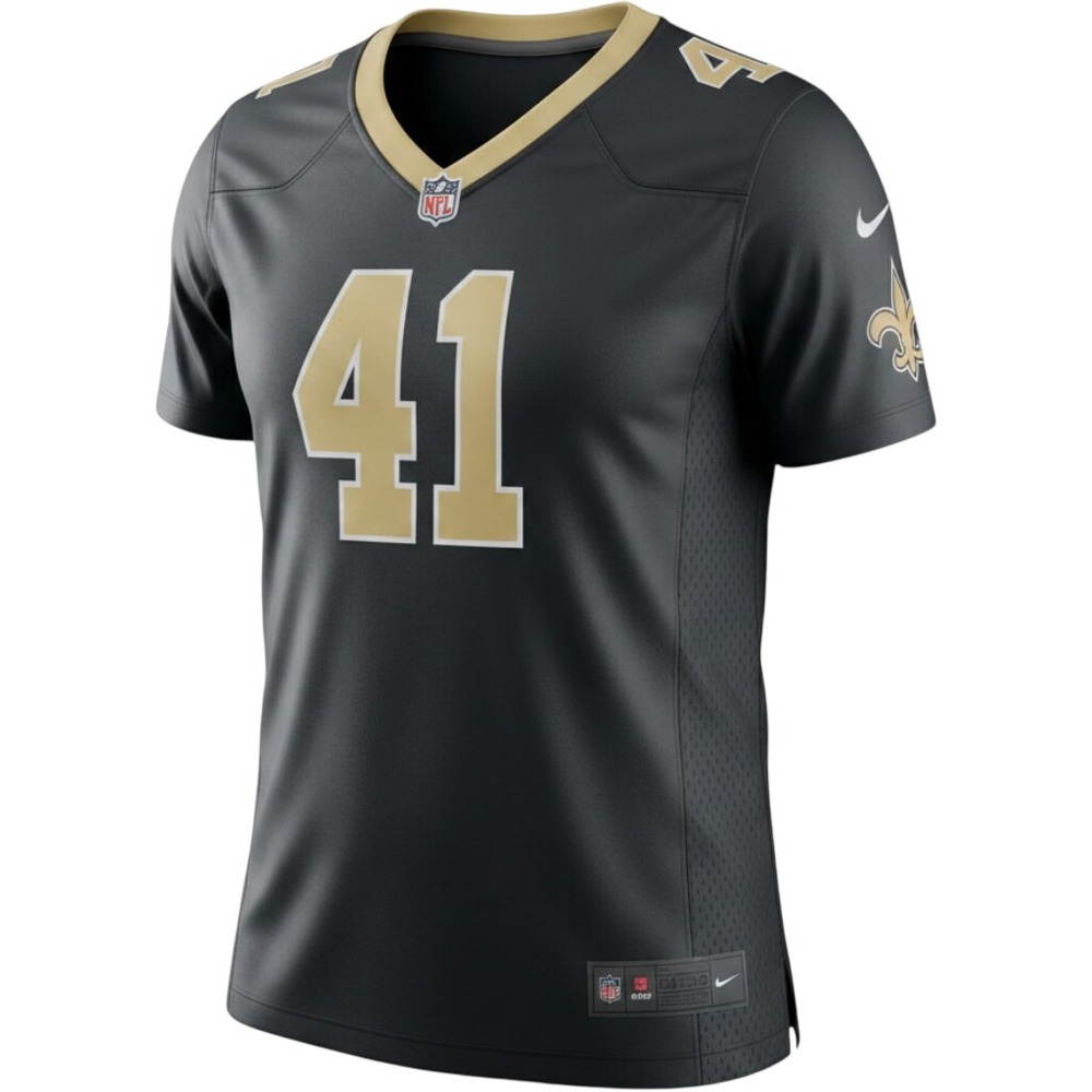 Nike Alvin Kamara #41 New Orleans Saints Women's XL Black Game Jersey NWT